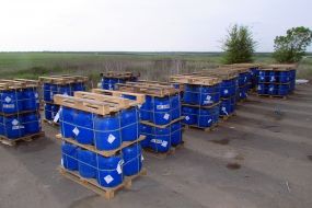 Barrels with pesticide