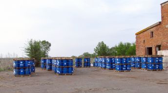 Barrels with pesticide