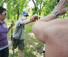 Unknown spray gas into the face of Svyatoslava Sheremeta