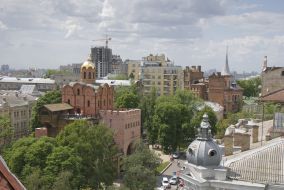 View from the top of reconstructed hotel "Leipzig"