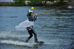 Участник катаний на канатной дороге