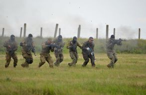 Fighters of the special division of militia