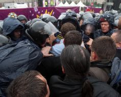 Collision between a militia and participants of the mass meeting