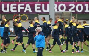 Opening training of Sweden national football team