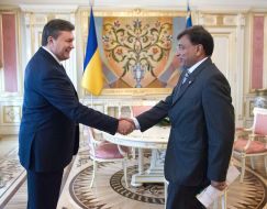 Viktor Yanukovich and Lakshmi Niwas Mittal