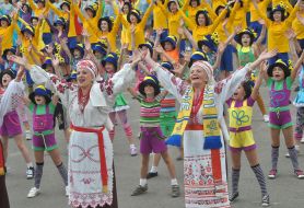 Participants of the theatricalized action