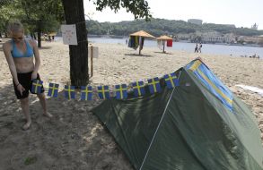 Campsite for the Swedish fans