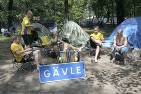 Campsite for the Swedish fans