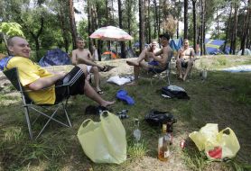 Campsite for the Swedish fans