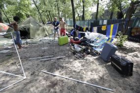 Campsite for the Swedish fans