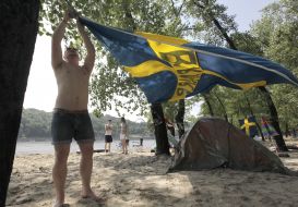 Campsite for the Swedish fans