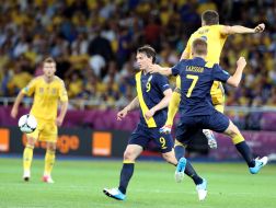 Yevhen Selin, Sebastian Larsson and Kim Kallstrom