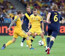 Andriy Shevchenko, Andriy Voronin and Rasmus Elm
