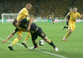 Yevhen Khacheridi and Zlatan Ibrahimovic