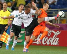 Arjen Robben and Lukas Podolski