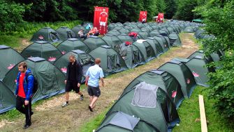 Camping of Danish fans