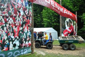 Entrance to the camping of Danish fans