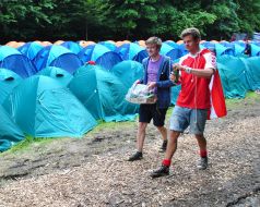 Camping of Danish fans