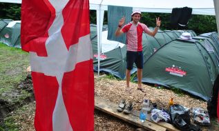 Camping of Danish fans