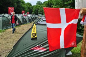 Camping of Danish fans