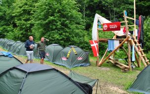 Camping of Danish fans