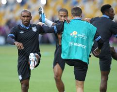 Training of the naional team of England on football