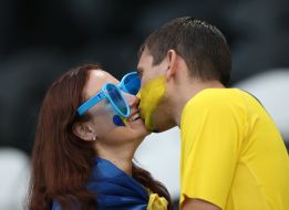 Fans of the team of Ukraine