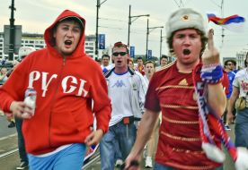 Russian soccer team fans