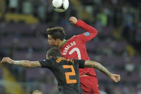 Cristiano Ronaldo and Gregory van der Wiel