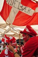 Fans of national football team of Denmark