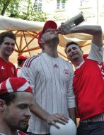 Fans of national football team of Denmark