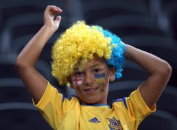 Young fan of the National football team of Ukraine