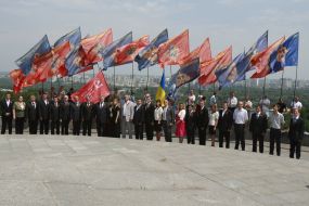 Participants of ceremony of laying-on of flowers to the grave of Unknown soldier