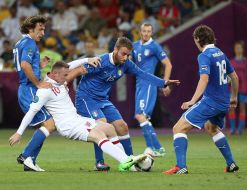 Wayne Rooney, Daniele De Rossi, Riccardo Montolivo and Andrea Pirlo