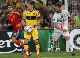 Alvaro Arbeloa, Iker Casillas and Hugo Almeida