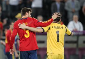 Iker Casillas and Gerard Pique