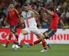 Hugo Almeida and Sergio Busquets