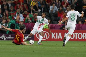 Nani, Joao Moutinho and Xabi Alonso