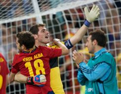 Iker Casillas and Jordi Alba