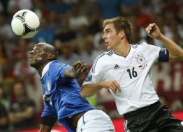 Philipp Lahm and Mario Balotelli