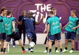 Training of the natioanl team of Italy on football