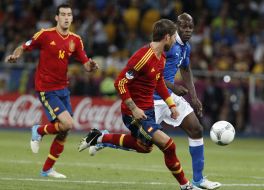 Sergio Ramos, Sergio Busquets and Mario Balotelli