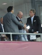 Viktor Yushchenko, Mikhail Saakashvili and Aleksandr Lukashenko with his son Nikolay