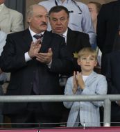 Aleksandr Lukashenko with his son Nikolay