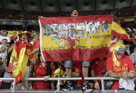 Fans of the national football team of Spain