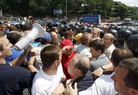 Participants of the mass meeting
