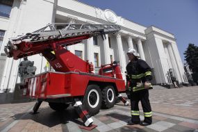 Fire Engine near UP building