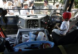 Салон английской пожарной машины