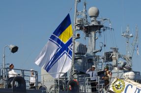 The crew aboard the "Slavutich"