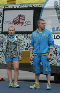 Sportsmens demonstrate a sporting form